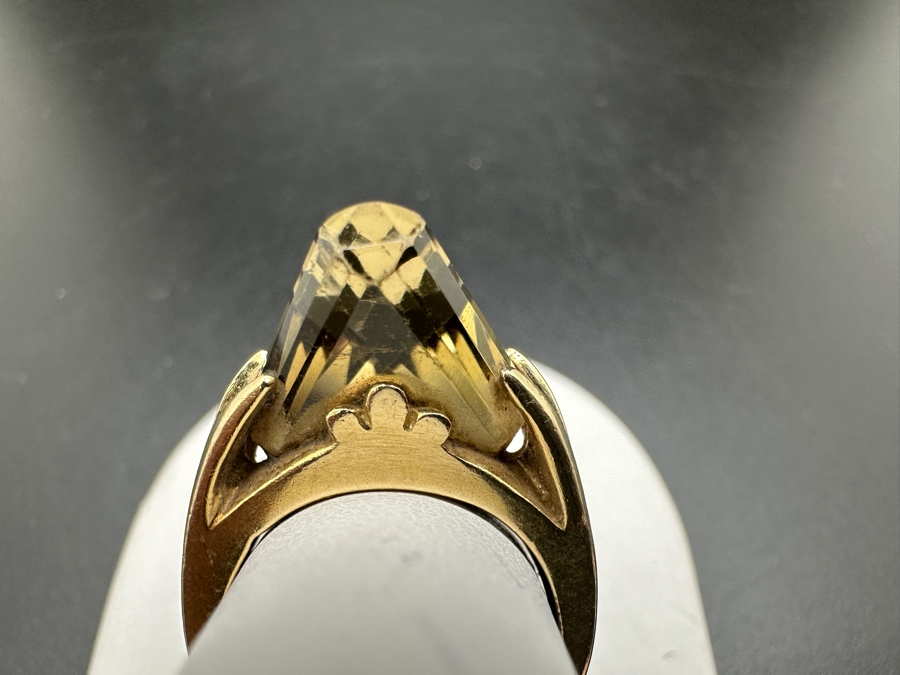 14K Gold Smoky Quartz Ring Size 6.5 7.1g Retails $1,400 [Photo 9]