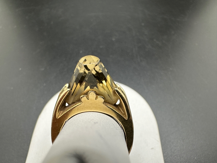 14K Gold Smoky Quartz Ring Size 6.5 7.1g Retails $1,400 [Photo 8]