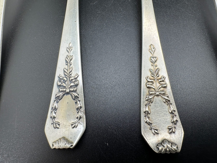 Set Of Seven Vintage Sterling Silver Spoons 6'L 200.3g [Photo 2]