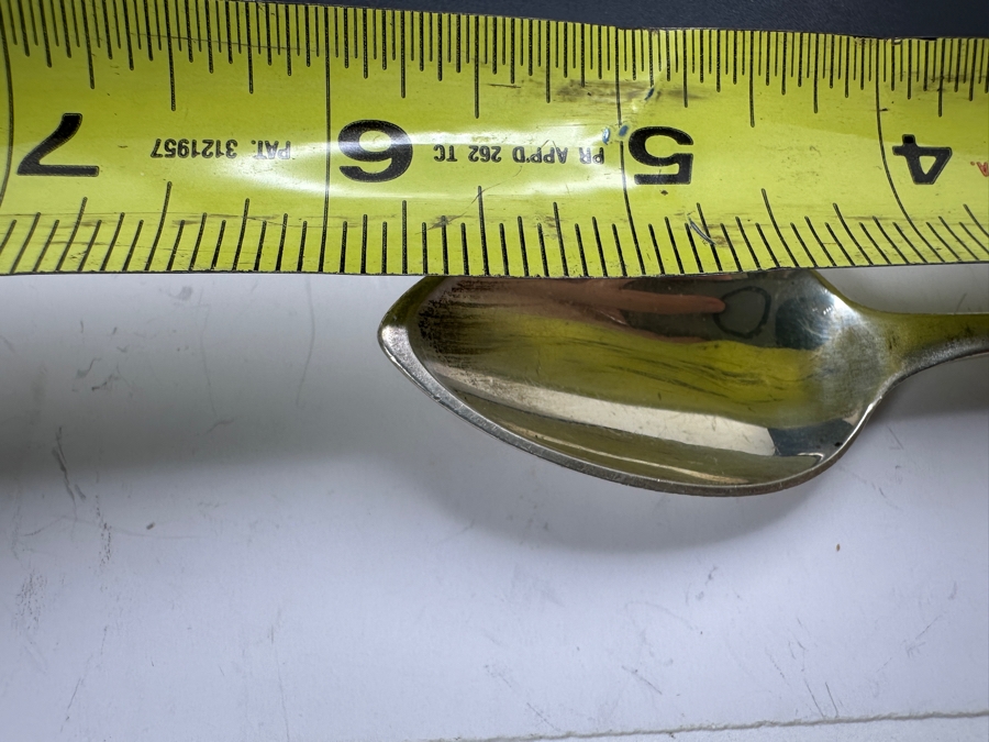 Set Of Seven Vintage Sterling Silver Spoons 6'L 200.3g [Photo 7]