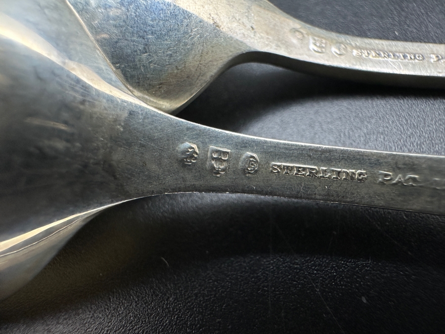 Set Of Seven Vintage Sterling Silver Spoons 6'L 200.3g [Photo 4]