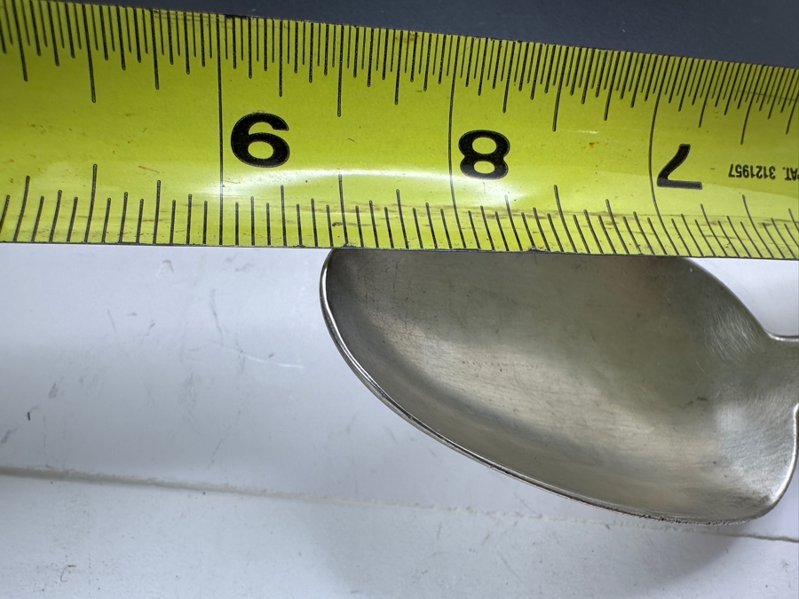 Pair Of Antique A. H. Miller Coin Silver Serving Spoons 8.5'L 113.6g [Photo 7]