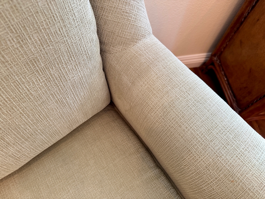 Light Green Upholstered Swivel Armchair Made in USA 32W x 36D x 36H [Photo 7]