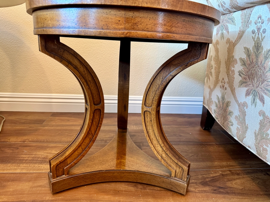 Round Two Level Wooden Side Table 18R x 18H [Photo 5]