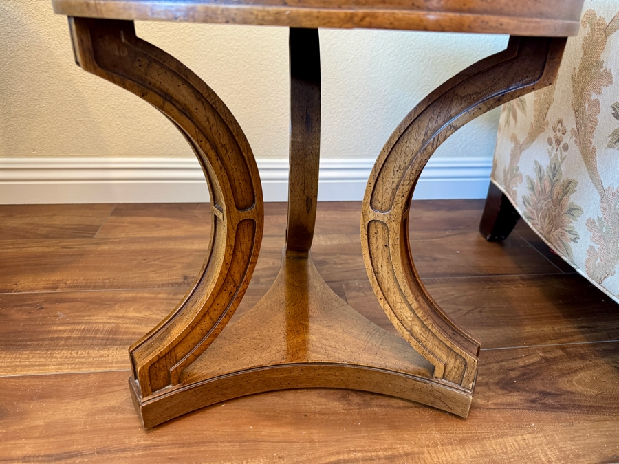 Round Two Level Wooden Side Table 18R x 18H [Photo 4]