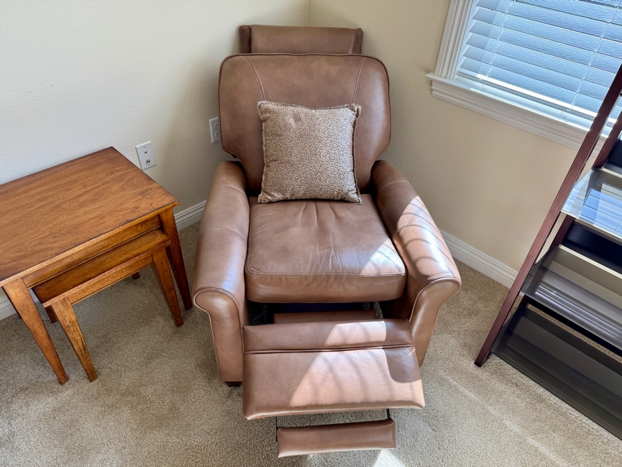 Brown Leather Recliner 31W x 36D x 36H [Photo 6]