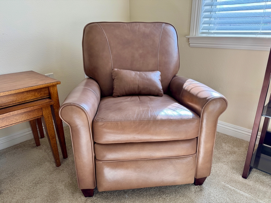 Brown Leather Recliner 31W x 36D x 36H [Photo 4]
