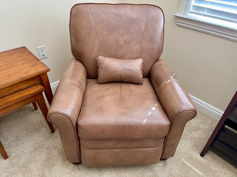Brown Leather Recliner 31W x 36D x 36H [Photo 2]