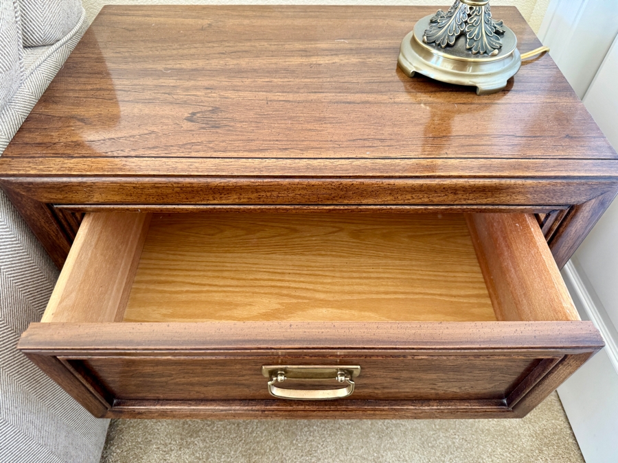 Vintage Thomasville Huntley Campaign Style Nightstand 26W x 16D x 24H [Photo 3]