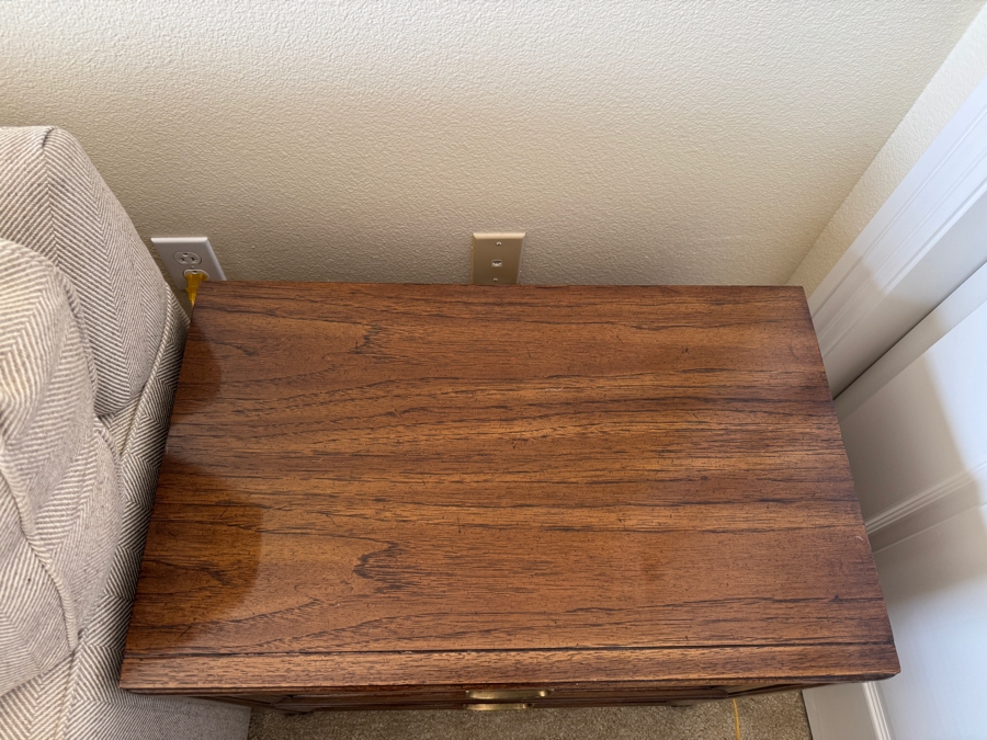 Vintage Thomasville Huntley Campaign Style Nightstand 26W x 16D x 24H [Photo 5]