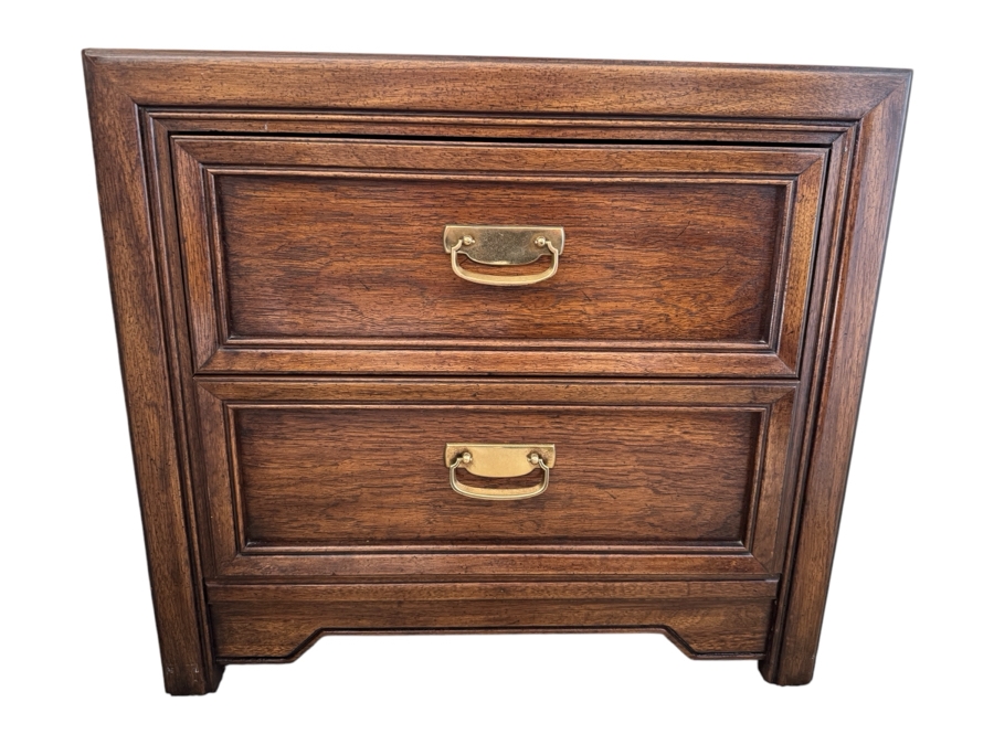 Vintage Thomasville Huntley Campaign Style Nightstand 26W x 16D x 24H [Photo 1]
