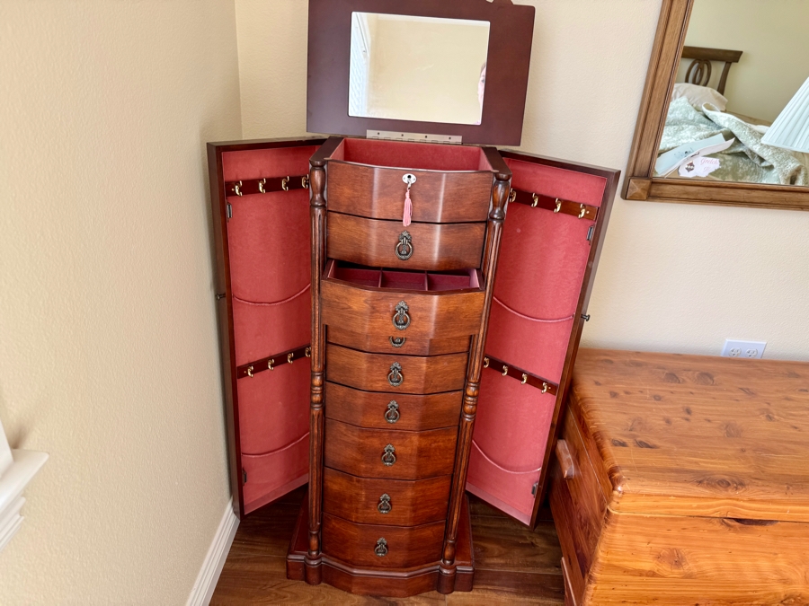 Freestanding Walnut Jewelry Box 18W x 12D x 41H [Photo 4]