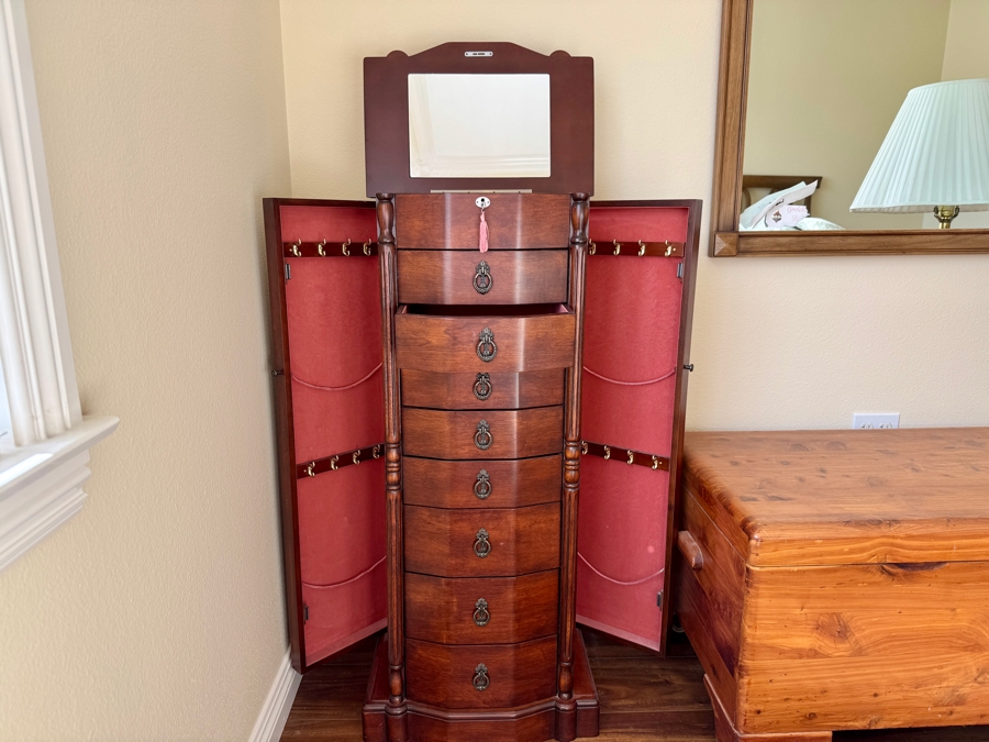 Freestanding Walnut Jewelry Box 18W x 12D x 41H [Photo 5]