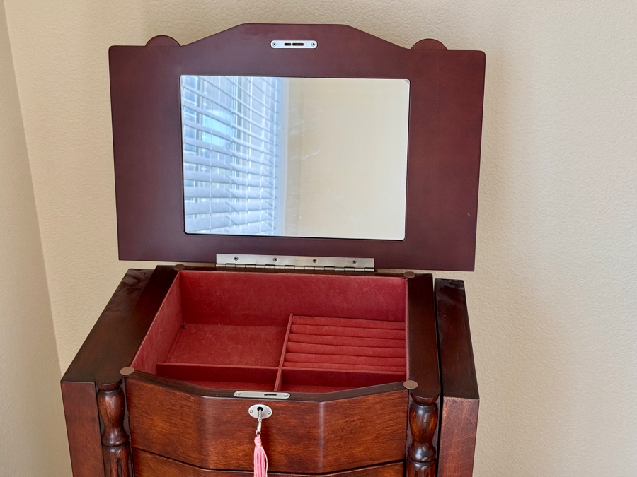 Freestanding Walnut Jewelry Box 18W x 12D x 41H [Photo 3]