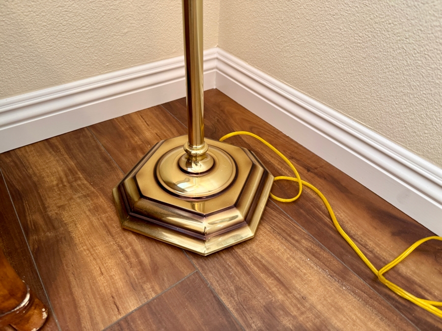 Brass Floor Lamp With Glass Shade [Photo 2]