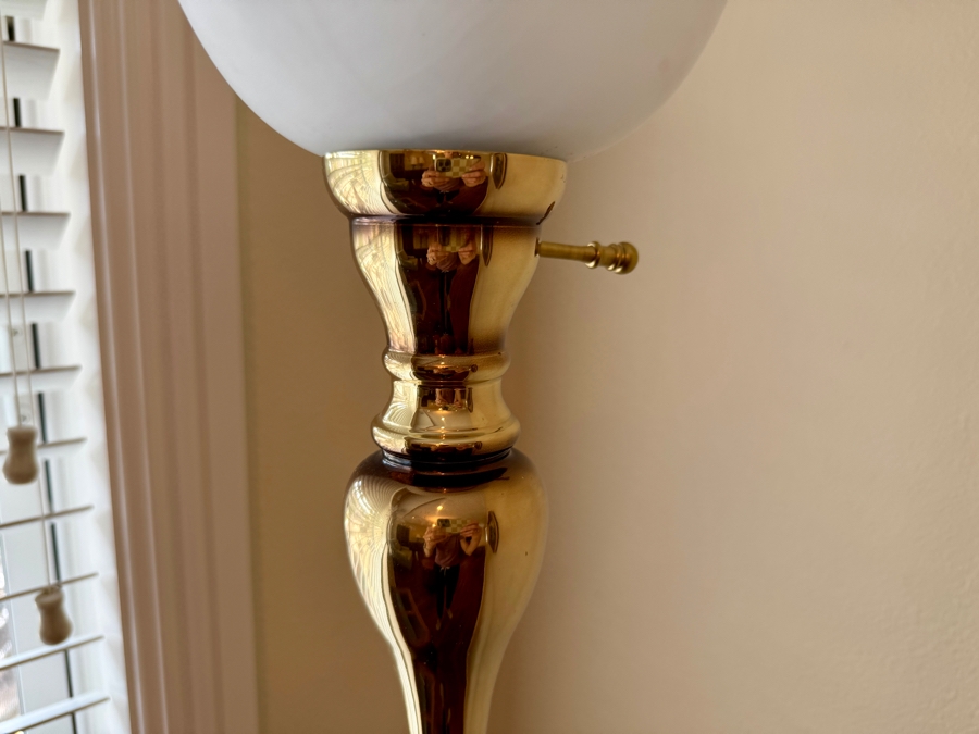 Brass Floor Lamp With Glass Shade [Photo 5]