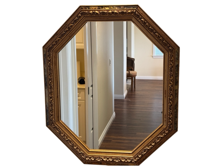 Octagonal Gold Framed Mirror 31W x 37H [Photo 1]