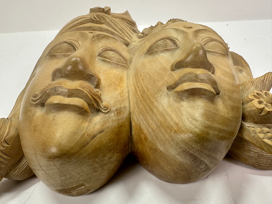 Hand Carved Hardwood Balinese Man and Woman Dancer 9W X 11H X 3D [Photo 8]