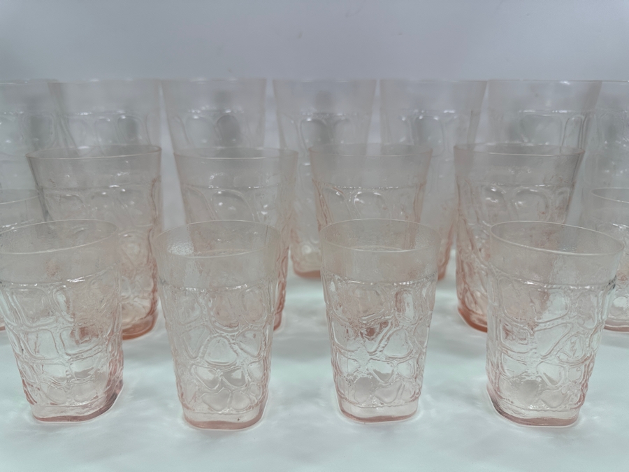 (17) Vintage Signed Fostoria Karnak Pink Glasses 3.75'H, 5'H & 6.75'H [Photo 6]