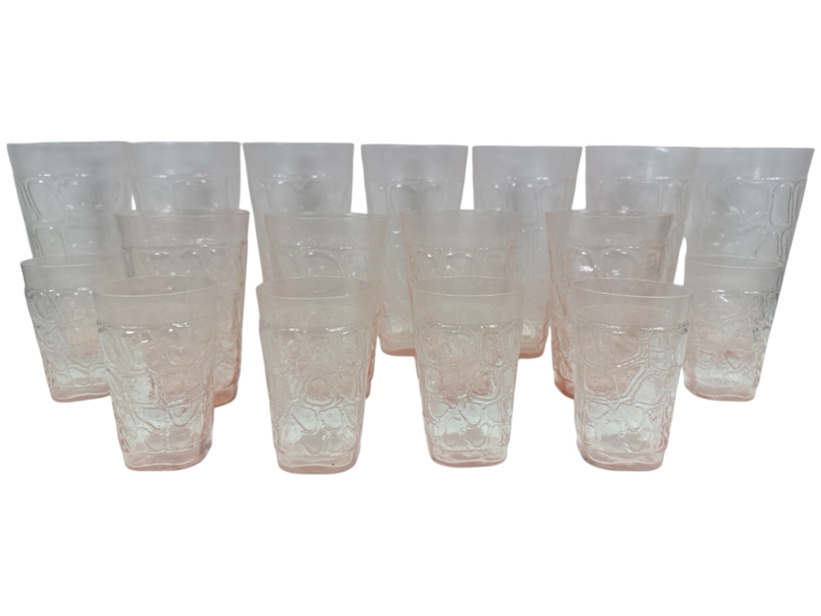 (17) Vintage Signed Fostoria Karnak Pink Glasses 3.75'H, 5'H & 6.75'H [Photo 3]