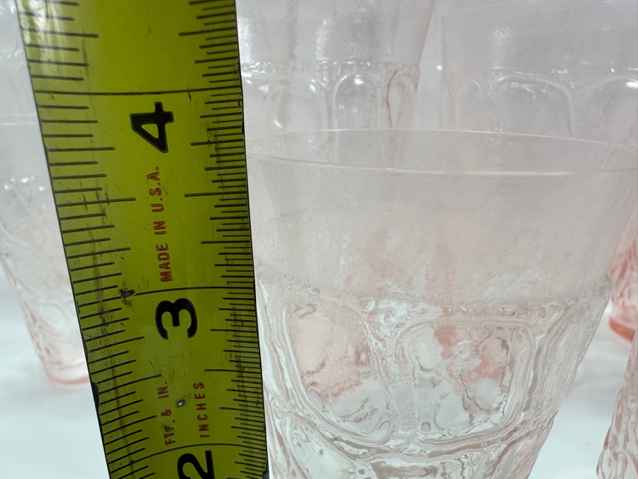 (17) Vintage Signed Fostoria Karnak Pink Glasses 3.75'H, 5'H & 6.75'H [Photo 7]