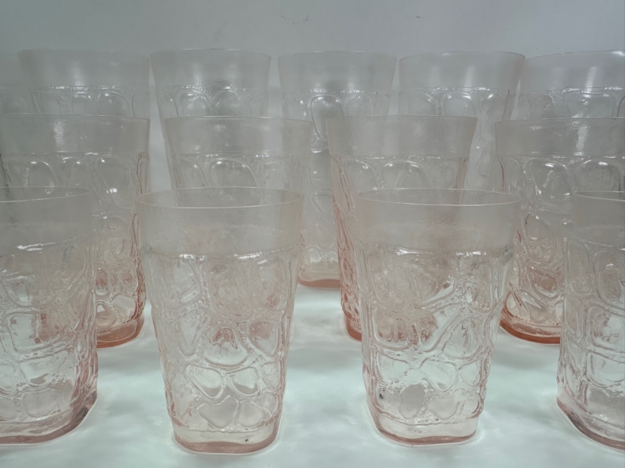 (17) Vintage Signed Fostoria Karnak Pink Glasses 3.75'H, 5'H & 6.75'H [Photo 4]