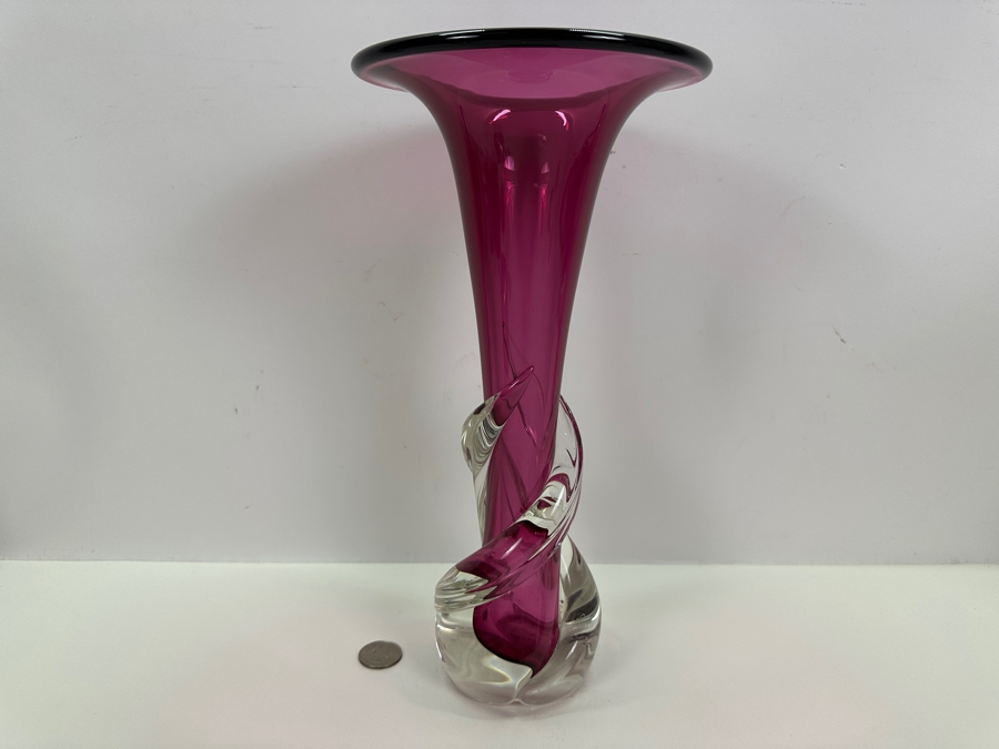 Matthew Buechner Thames Studio Art Glass Vase 12H [Photo 5]