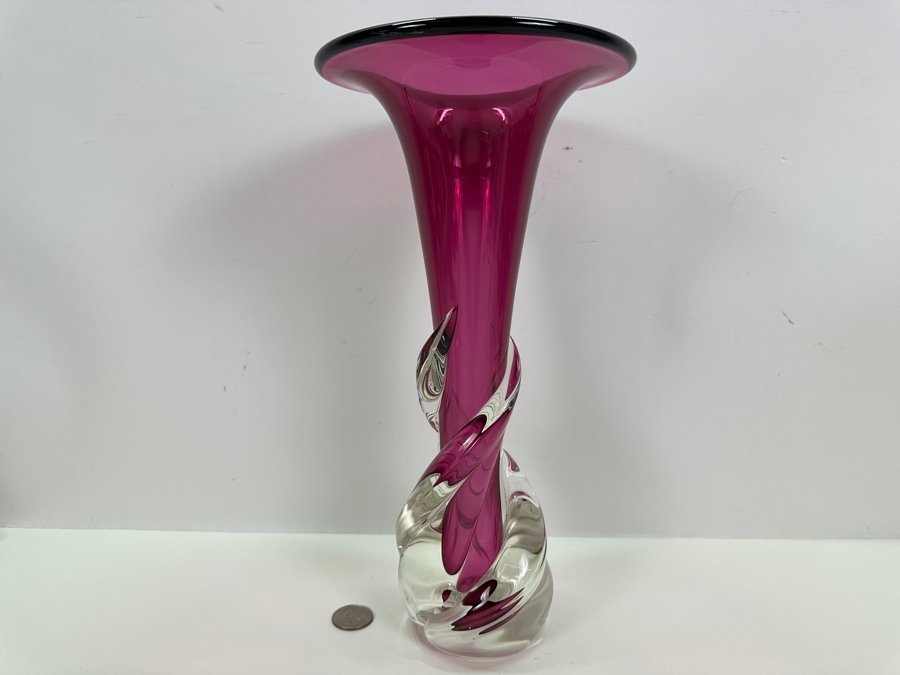 Matthew Buechner Thames Studio Art Glass Vase 12H [Photo 4]