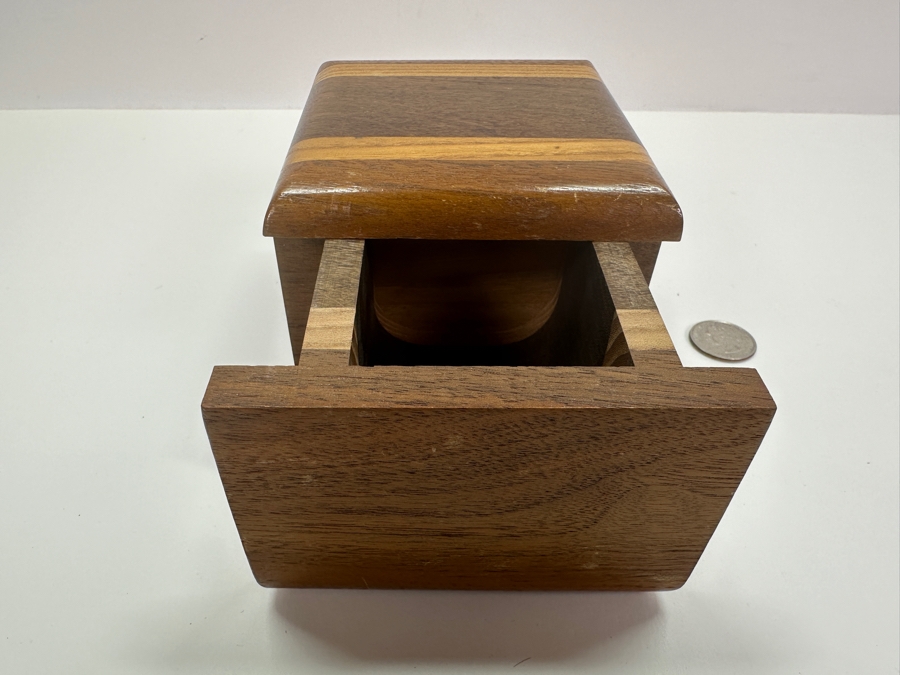 Handmade Wooden Box Featuring Various Shedua, Oak & Walnut Woods 5W X 4D X 3H [Photo 4]