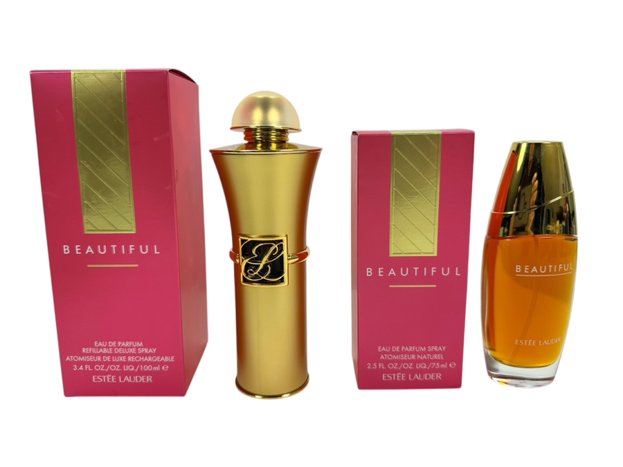 Pair Of New Estee Lauder Beautiful Perfume Bottles [Photo 1]