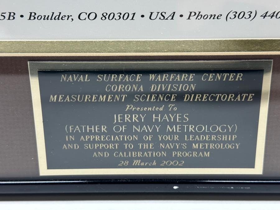 Egyptian Cubit Ser No. 6 Ruler 19 1/8' Presented To Jerry Hayes Along With A Framed 'The Story Of The Egyptian Cubit' Poster Presented To Jerry Hayes (Father Of NAVY Metrology) By The Naval Surface Warfare Center Corona Division 32 X 25 [Photo 3]