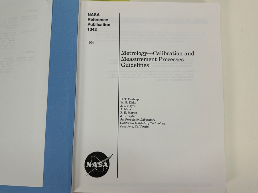 NASA Reference Publication 1342 June 1994 Metrology - Calibration And Measurement Processes Guidelines (Jerry Hayes) And NASA Coffee Cup [Photo 4]