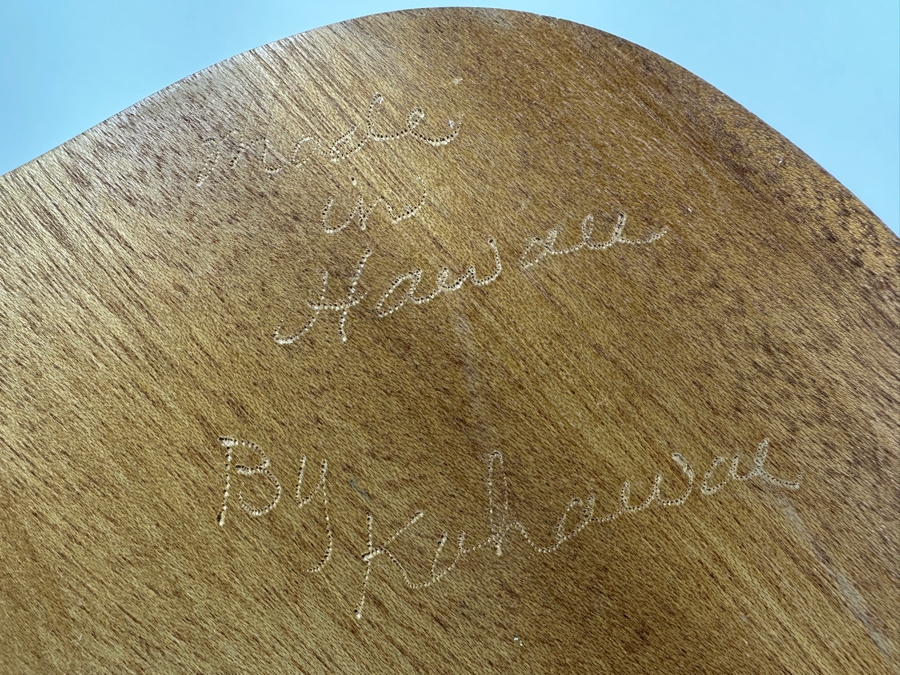 Handmade Artist Signed Koa Wood Manini Hawaiian Sailing Canoe Model - Boat And Base Signed By Artist Kahawai [Photo 13]