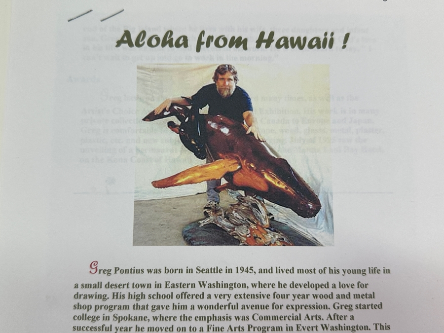 Greg Pontius (B. 1945, American) Incredible Life-size Carved Wooden Sea Turtle Milo Turtle From Hawaii 30'W X 17'D X 7'H [Photo 26]