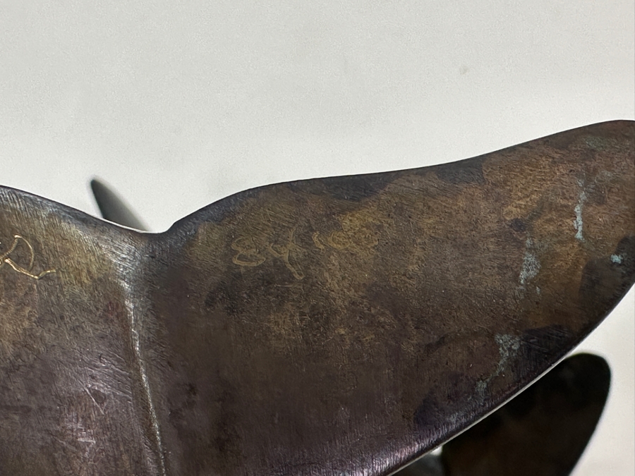 Dale Joseph Evers (B. 1955, Hawaii) Bronze Dolphin Sculpture Limited Edition Artist Signed On Marble Base 6W X 15.5H [Photo 10]