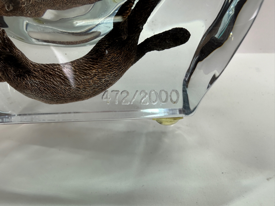Robert Wyland (B. 1956, American) Lucite And Patinated Metal Sea Otter Sculpture Signed Wyland And Numbered 427 Of 2,000 4.5W X 2.25D X 9H [Photo 8]