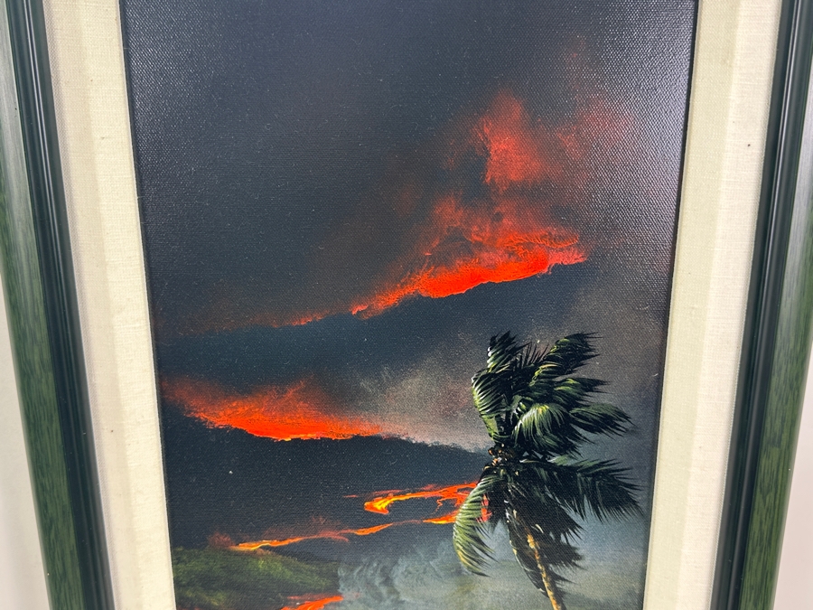 Clint Sloan Hand Signed Limited Edition Giclee Print Titled 'Spirit Of Pele' Numbered 12 Of 100 Dated 2000 10 X 25 Framed With C.O.A. [Photo 3]