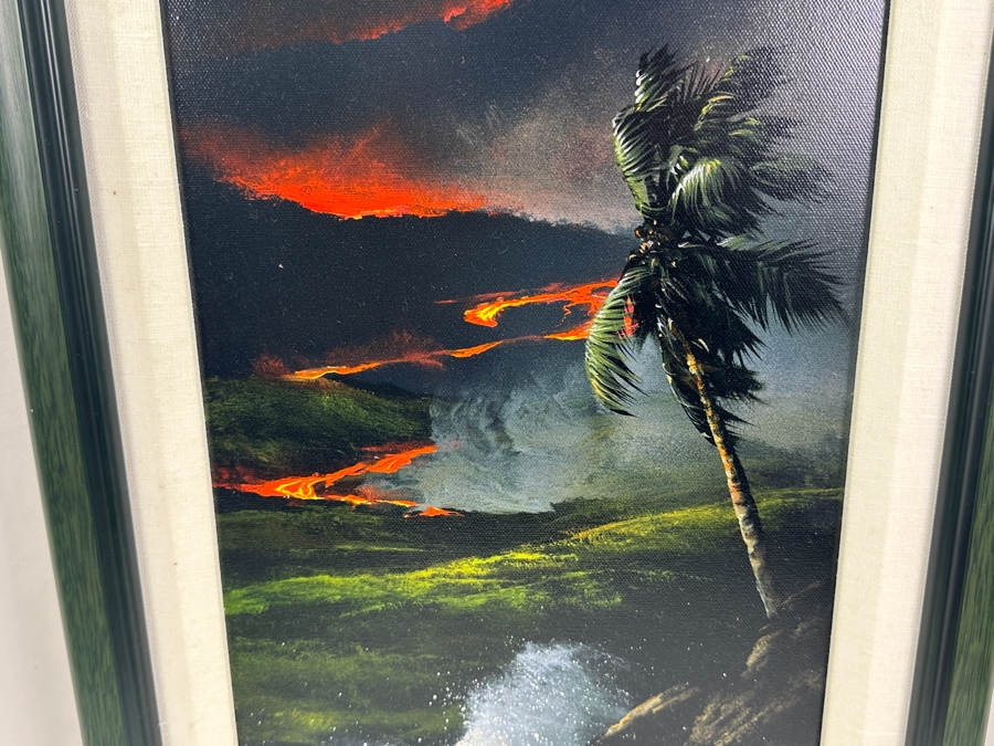 Clint Sloan Hand Signed Limited Edition Giclee Print Titled 'Spirit Of Pele' Numbered 12 Of 100 Dated 2000 10 X 25 Framed With C.O.A. [Photo 4]