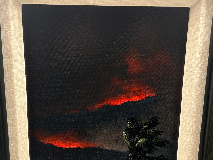 Clint Sloan Hand Signed Limited Edition Giclee Print Titled 'Spirit Of Pele' Numbered 12 Of 100 Dated 2000 10 X 25 Framed With C.O.A. [Photo 12]