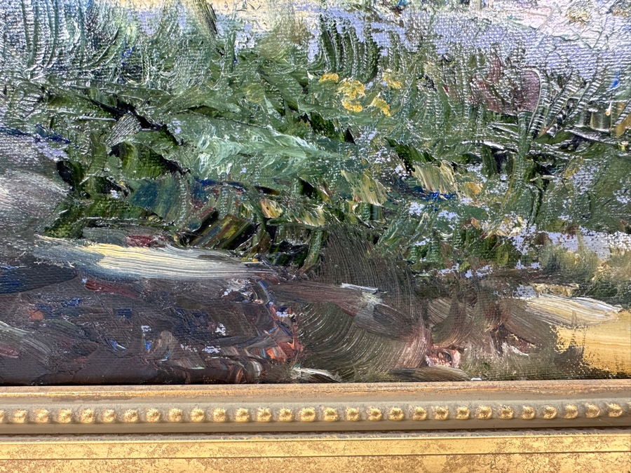 Stephen Sands (B. 1930, Hawaii) Original Plein Air Oil Painting On Canvas Titled 'Kapaa Shores' Dated January 23, 2002 Kauai, Hawaii 24 X 20 Framed [Photo 7]