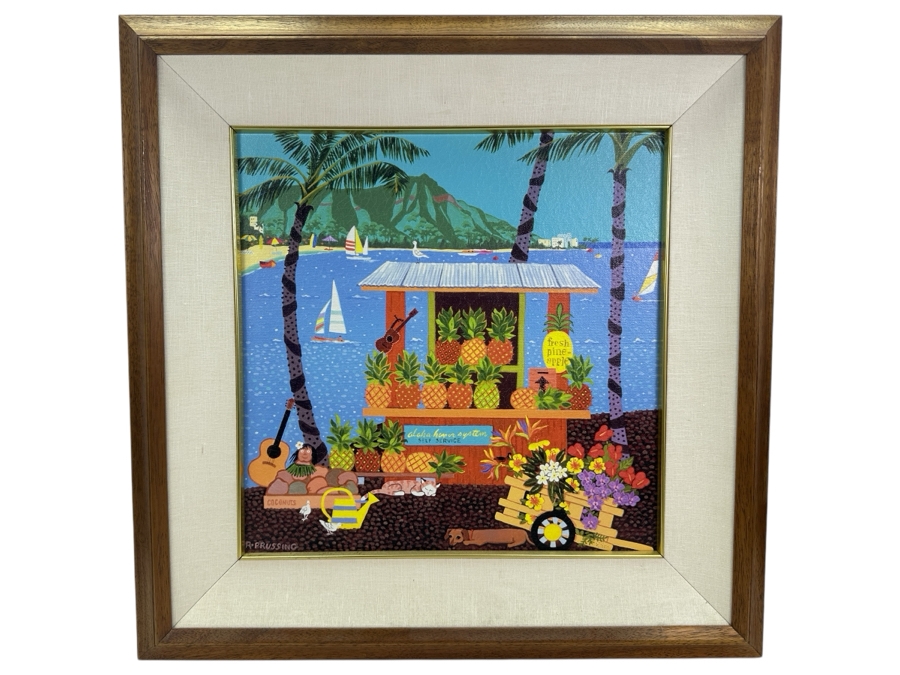 Rosalie Prussing Hand Signed Limited Edition Hawaiian Giclee Print 15 X 15 Framed 22 X 22 [Photo 2]