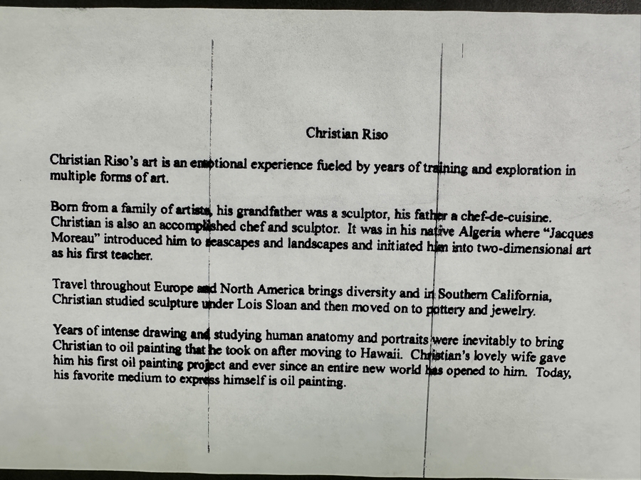 Christian Riso Original Oil Painting Of A Bird Kauai 2004 12 X 7 Shadowbox Framed 26 X 21 [Photo 14]