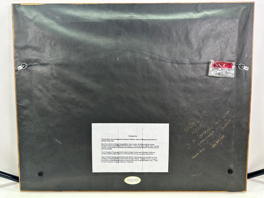 Christian Riso Original Oil Painting Of A Bird Kauai 2004 12 X 7 Shadowbox Framed 26 X 21 [Photo 12]