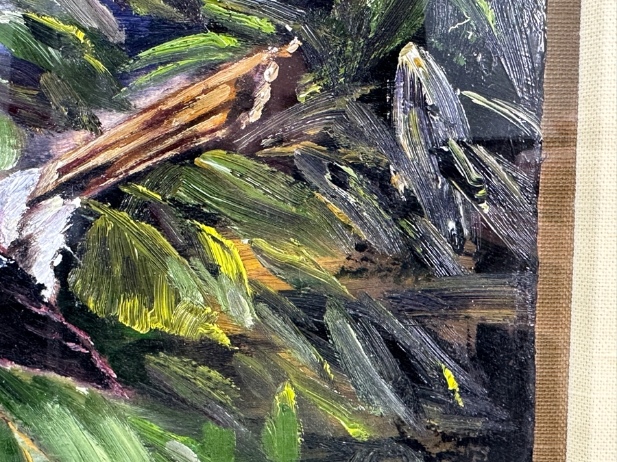 Christian Riso Original Oil Painting Of A Bird Kauai 2004 12 X 7 Shadowbox Framed 26 X 21 [Photo 6]