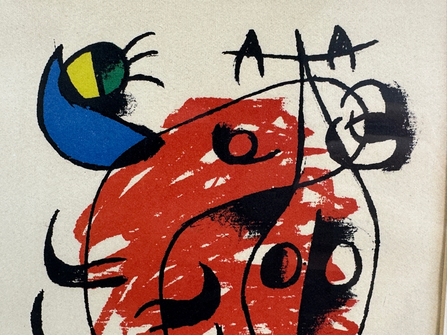 Joan Miro (1893-1983, Spain/France) La Boite Alerte (The Alert Box) 1959 Hand Signed Limited Edition Lithograph On Arches Paper Numbered 151 Of 200 6.25 X 9.5 Framed [Photo 4]