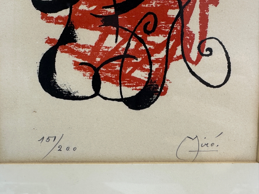 Joan Miro (1893-1983, Spain/France) La Boite Alerte (The Alert Box) 1959 Hand Signed Limited Edition Lithograph On Arches Paper Numbered 151 Of 200 6.25 X 9.5 Framed [Photo 6]