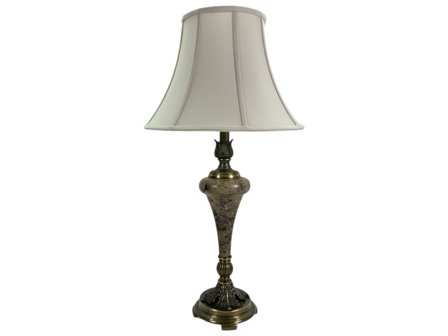 Brass And Marble Accent Table Lamp 29H [Photo 1]