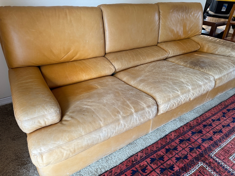 Roche Bobois Leather 3-Seater Sofa Made In France 87W X 40D X 33H [Photo 6]