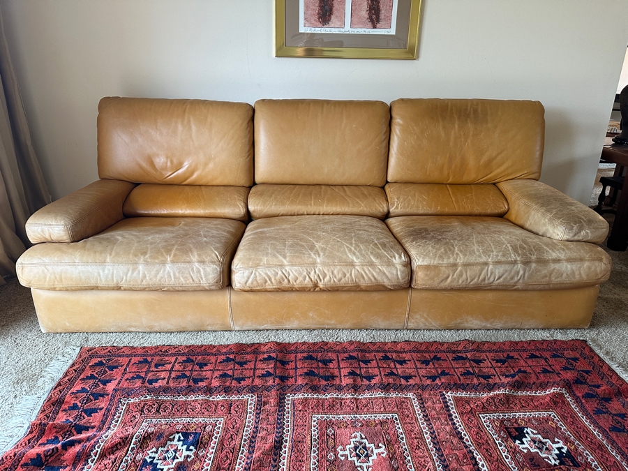 Roche Bobois Leather 3-Seater Sofa Made In France 87W X 40D X 33H [Photo 4]