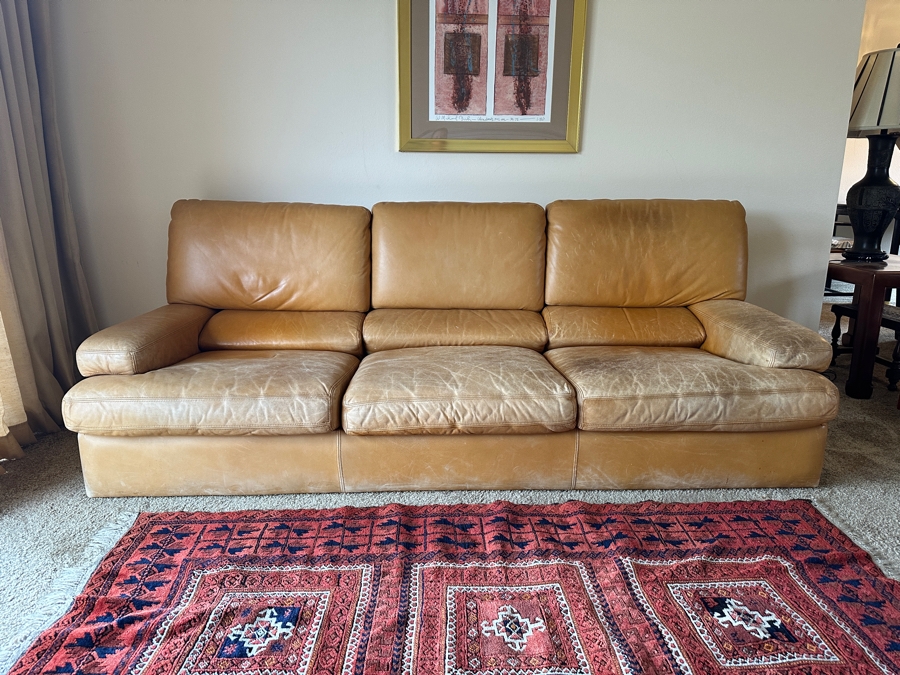 Roche Bobois Leather 3-Seater Sofa Made In France 87W X 40D X 33H [Photo 3]